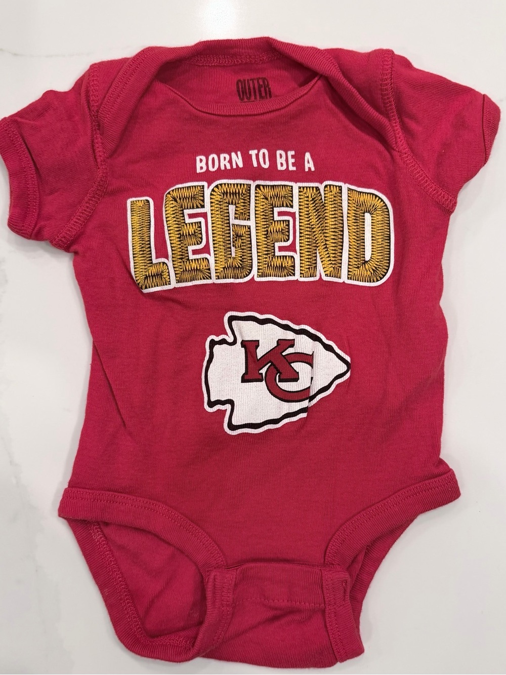 Born to Be a Legend Kansas City Infant Bodysuit - Red